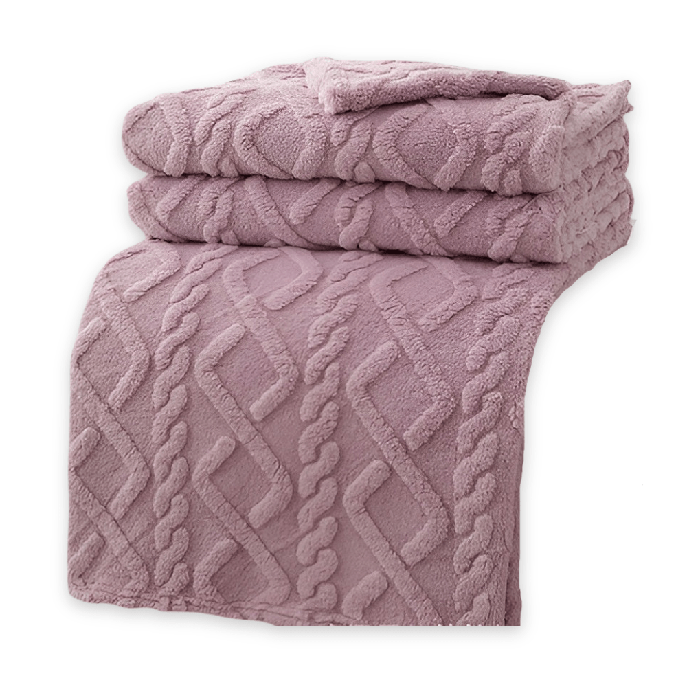 CozyNest Double-Layer Fleece Blanket With Modern Geometric Design