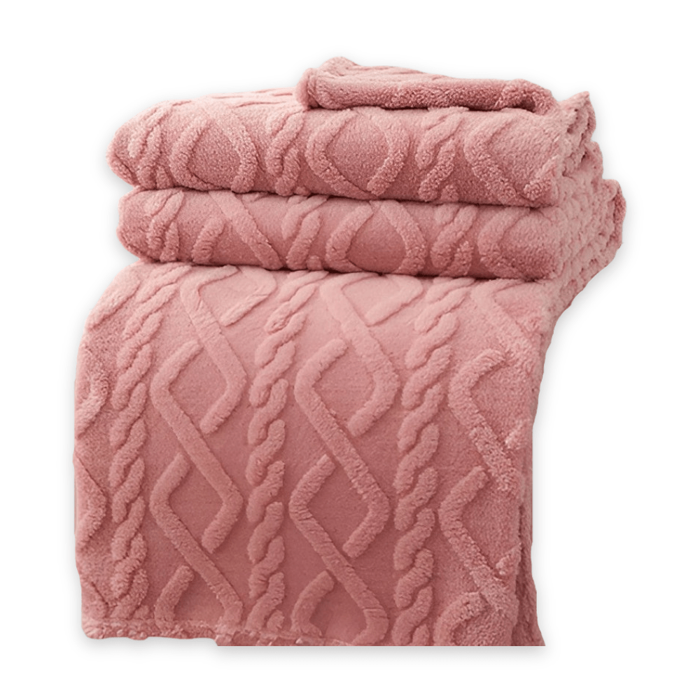 CozyNest Double-Layer Fleece Blanket With Modern Geometric Design