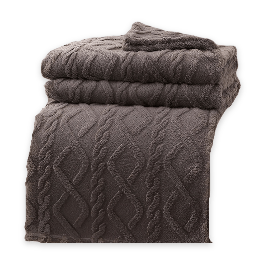 CozyNest Double-Layer Fleece Blanket With Modern Geometric Design