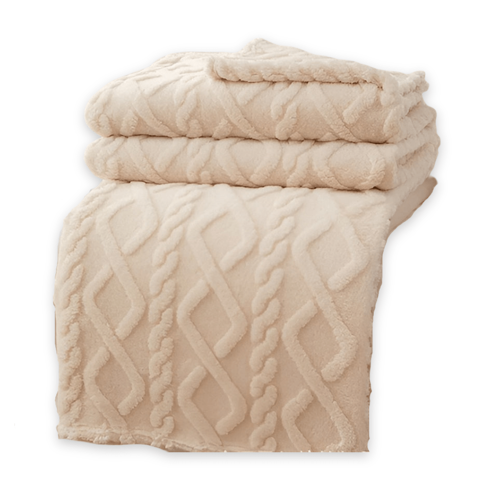 CozyNest Double-Layer Fleece Blanket With Modern Geometric Design