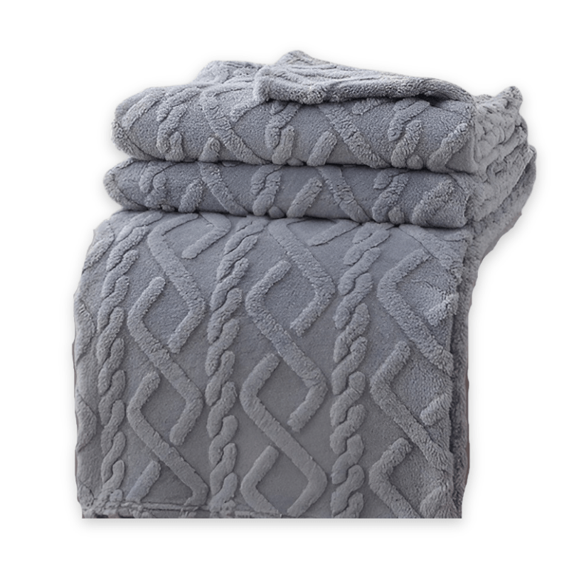 CozyNest Double-Layer Fleece Blanket With Modern Geometric Design
