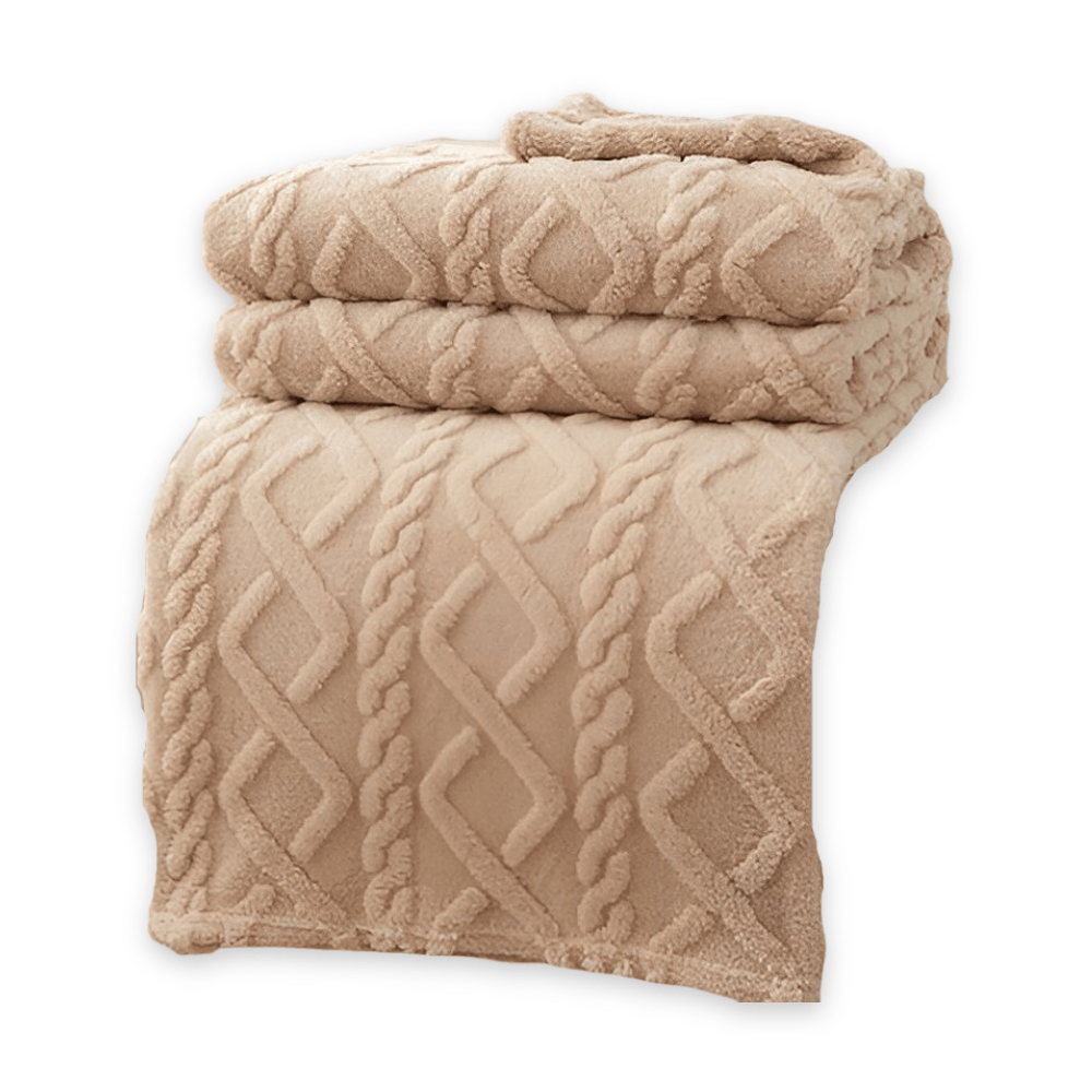 CozyNest Double-Layer Fleece Blanket With Modern Geometric Design