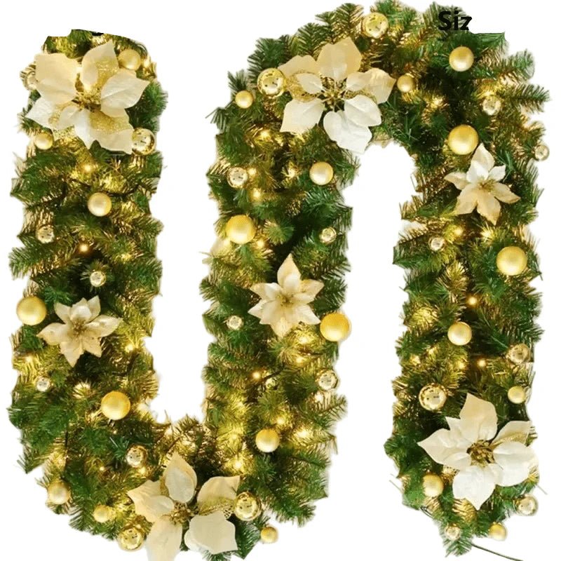 LumaTwine Illuminated Rattan Christmas Garland With Warm White LEDs, 2.7 Meters