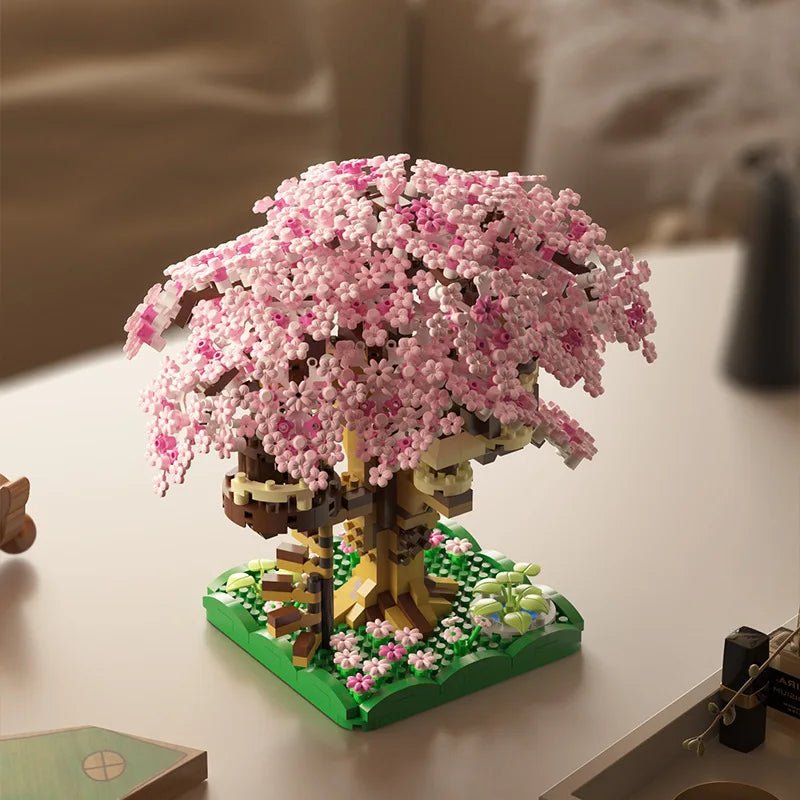 WhimsyBuild Cherry Blossom Treehouse Microblock Set for Imaginative Girls