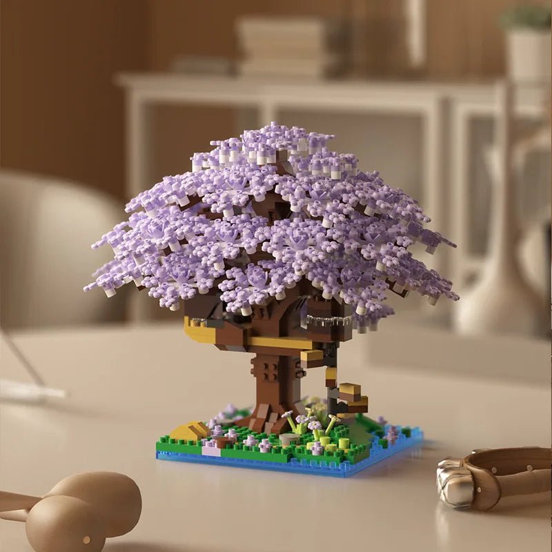 WhimsyBuild Cherry Blossom Treehouse Microblock Set for Imaginative Girls