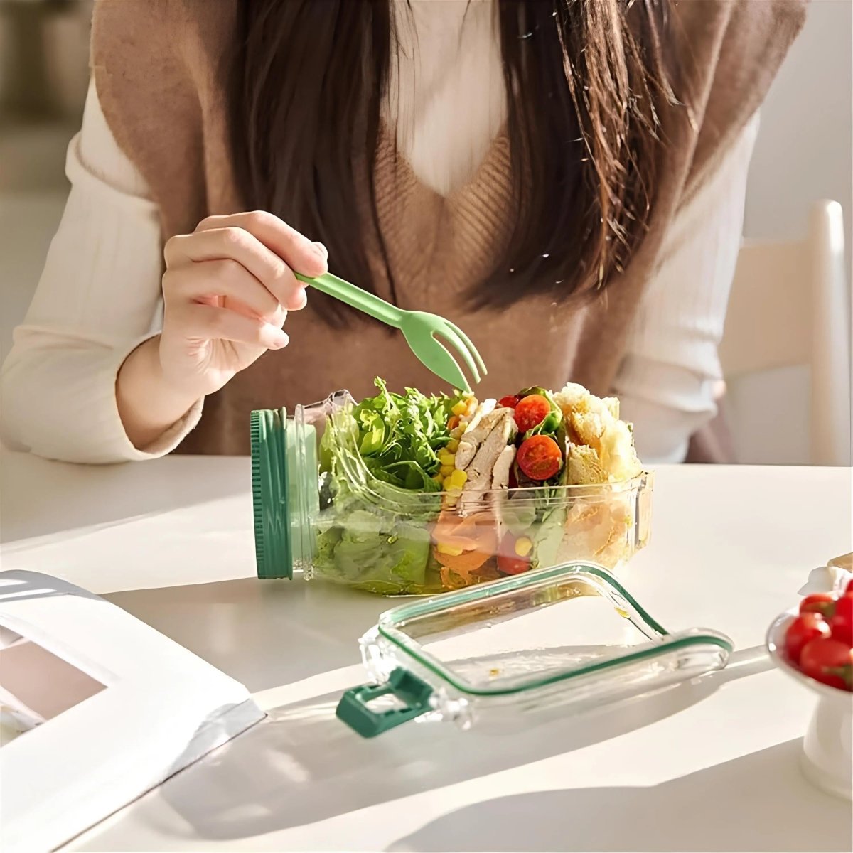 CrispLayer Shaker per Insalate a Strati per Pasti Freschi e Croccanti da Portare