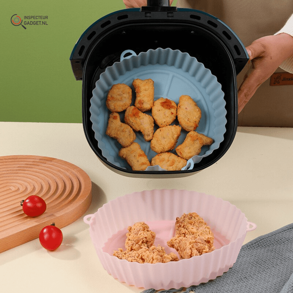 PureCrisp Cestello in Silicone Riutilizzabile per Friggitrice ad Aria, Cucina Pulita Senza Grassi