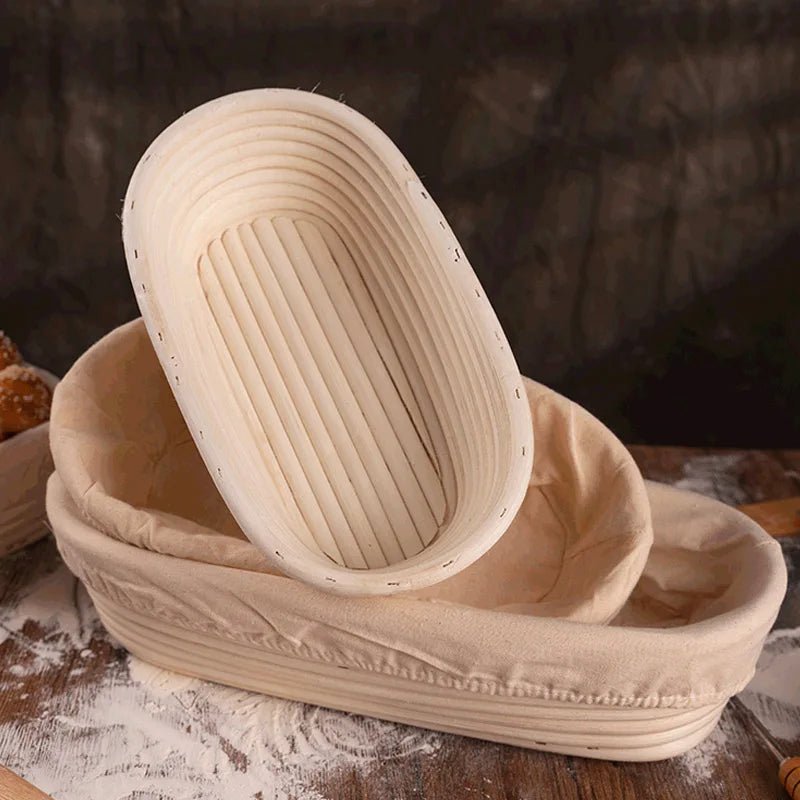 LoomCraft Handcrafted Rattan Proofing Basket Oval and Round for Bread Baking