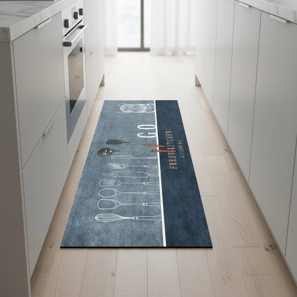 VelvetEase Crystal Velvet Non Slip Kitchen Mat For Elegant Living Comfort