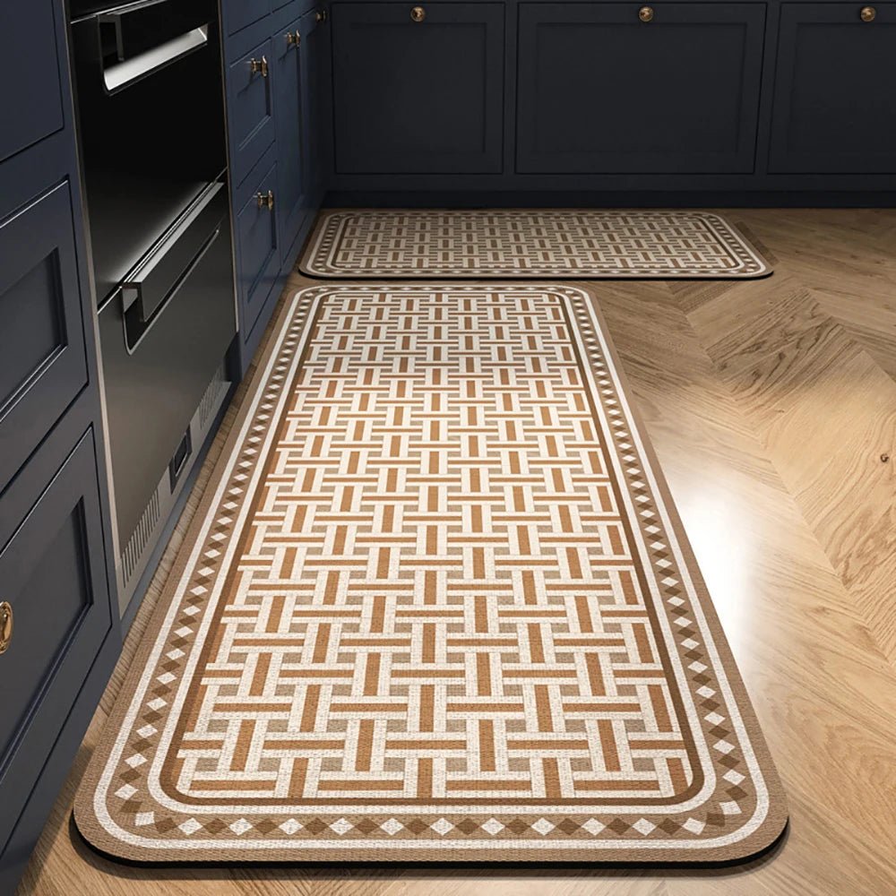 VelvetEase Crystal Velvet Non Slip Kitchen Mat For Elegant Living Comfort