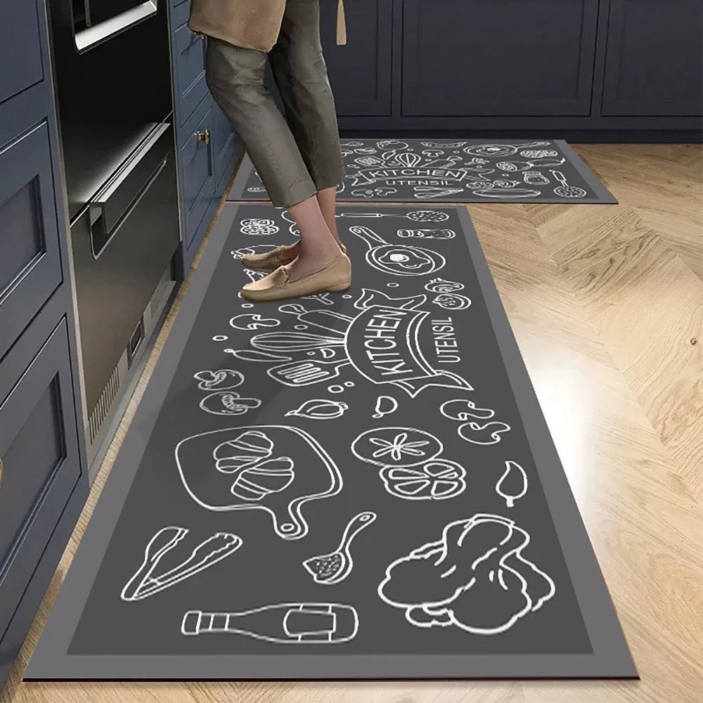 VelvetEase Crystal Velvet Non Slip Kitchen Mat For Elegant Living Comfort