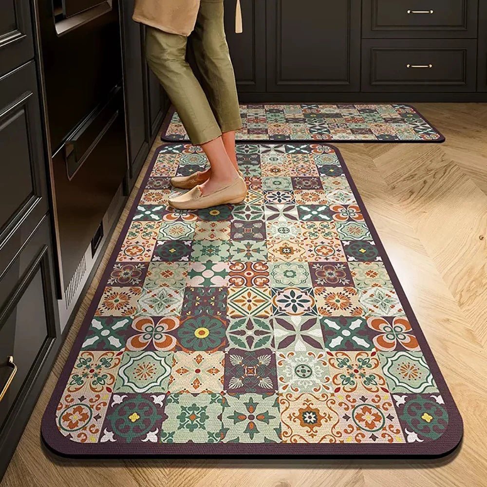 VelvetEase Crystal Velvet Non Slip Kitchen Mat For Elegant Living Comfort