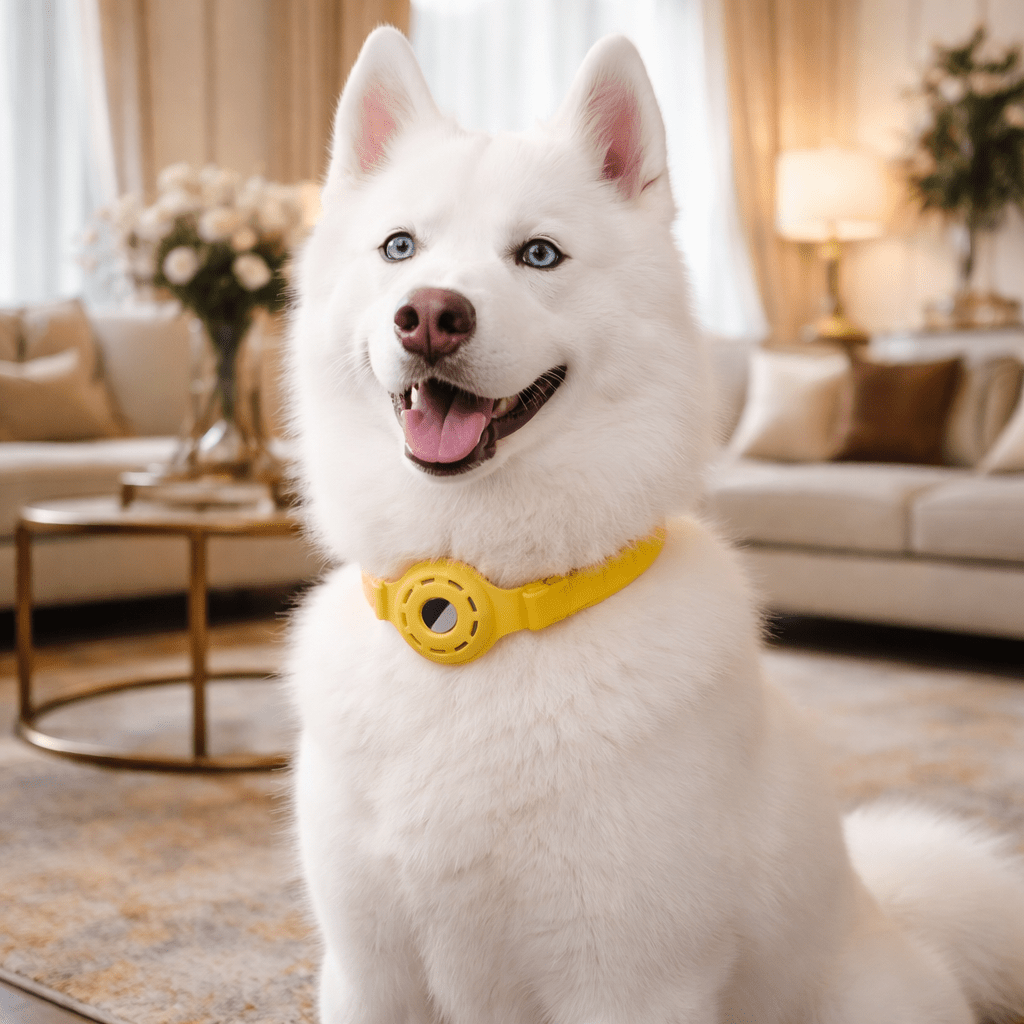 NovaTag Adjustable Silicone Pet Collar for Tracking Tag Compatibility