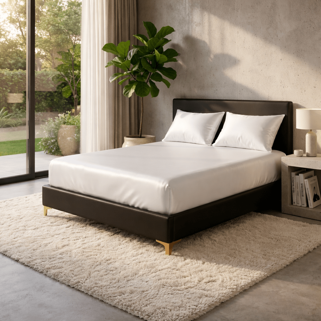 AeroLuxe chladivý saténový prostěradlo na matraci pro prodyšné pohodlí v jednolůžkovém rozměru