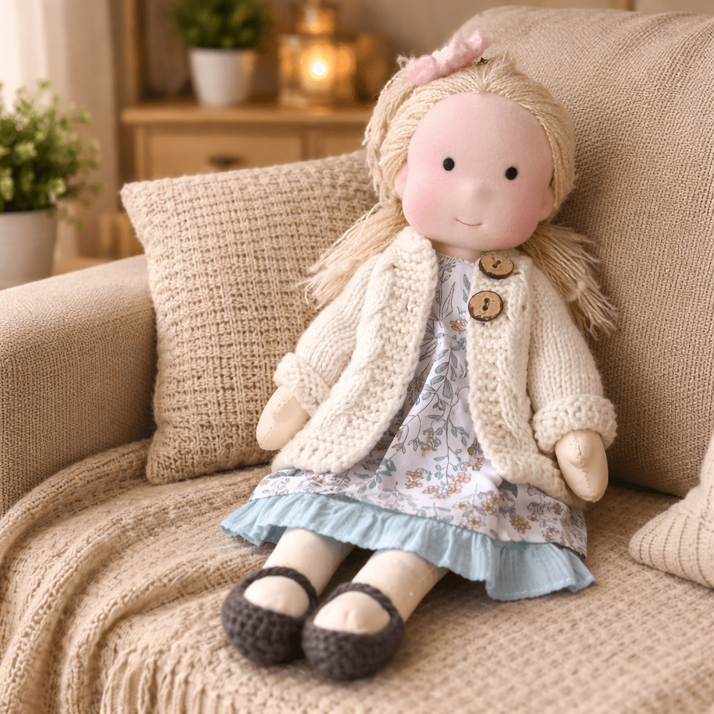 Aira Handmade Waldorf Doll Made Of Cotton For Creative Play