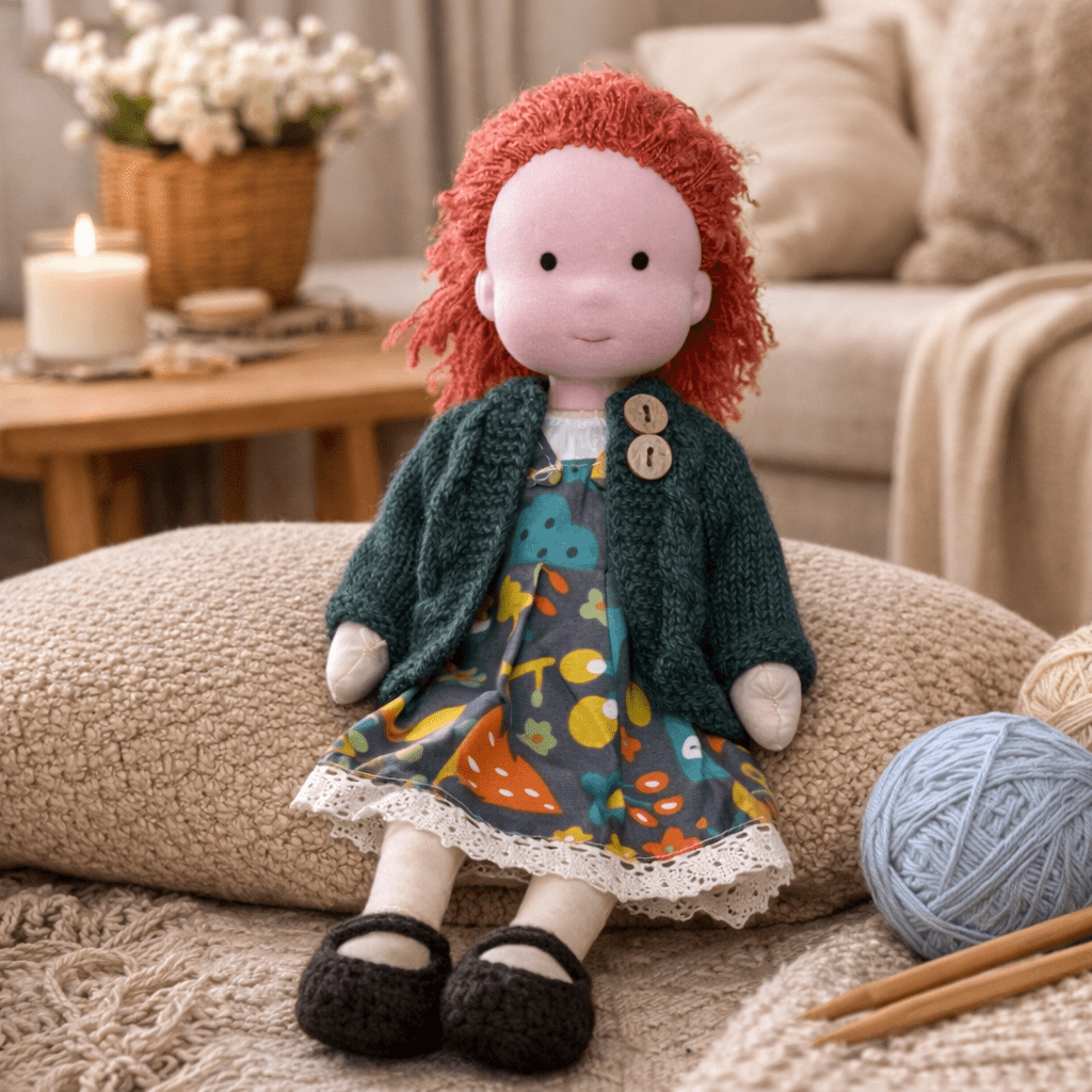 Aira Handmade Waldorf Doll Made Of Cotton For Creative Play