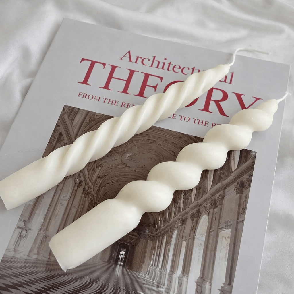 LunaTwist Elegant Twisted Soy Taper Candles For Gentle Ambient Lighting