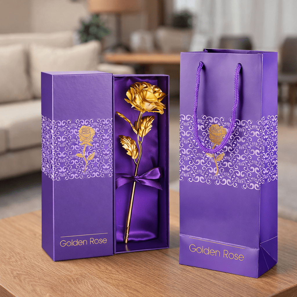 Aurelia Rose Handgefertigtes Geschenk mit echtem Goldüberzug zum Valentinstag