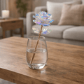 Radiant Bloom: Elegante Rosa Artificiale Dorata con Finitura in Foglia d'Oro