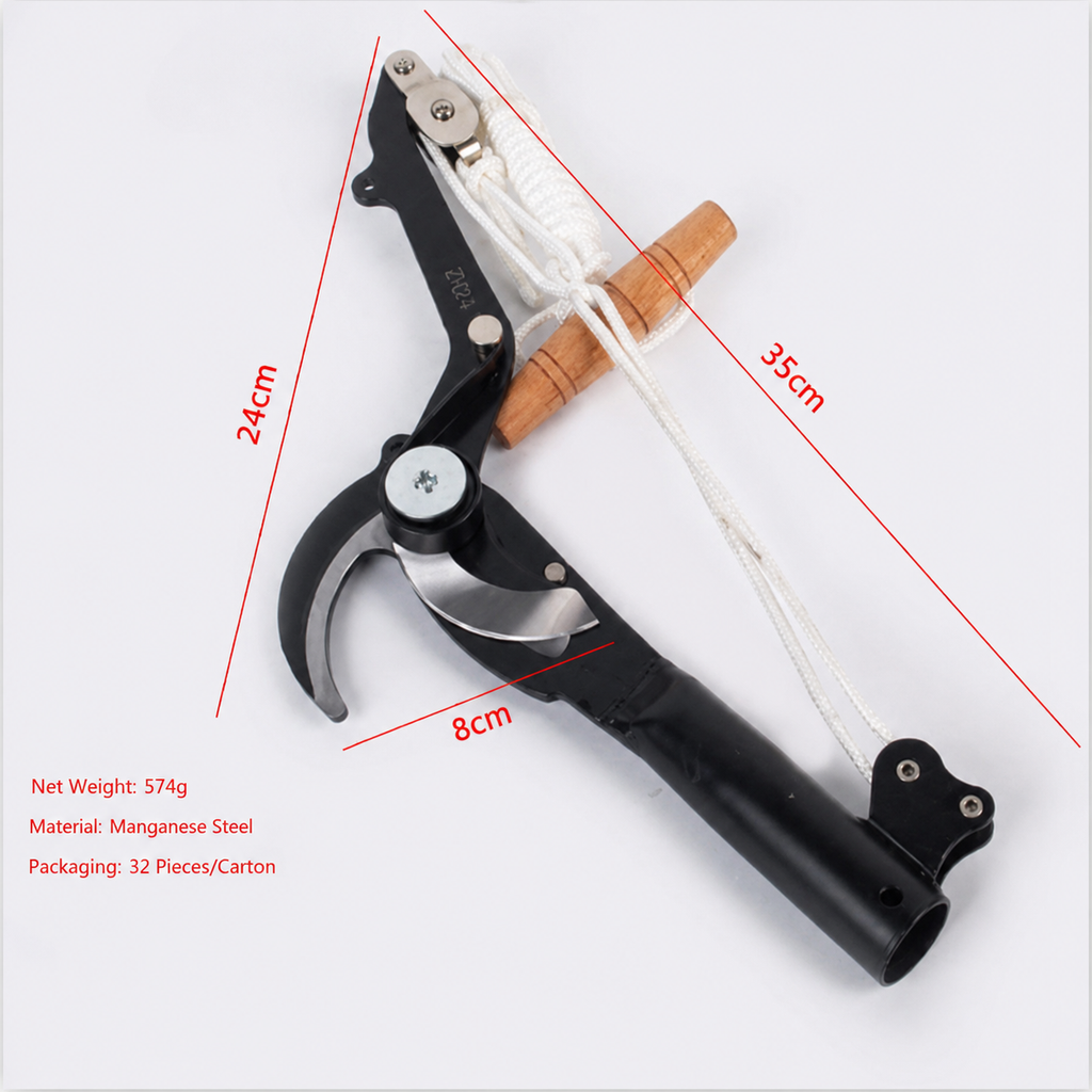 Extendable Garden Pruner with Double Pulley Mechanism