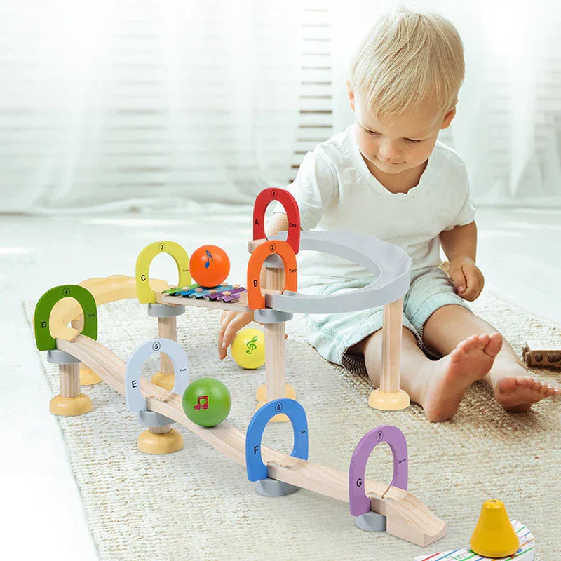 Montessori Melódiák Zenei Golyópálya Érzékszervi Játék Szett
