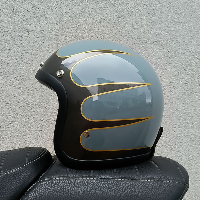 Casco Moto Vintage con Design a Basso Profilo Certificato DOT ed ECE
