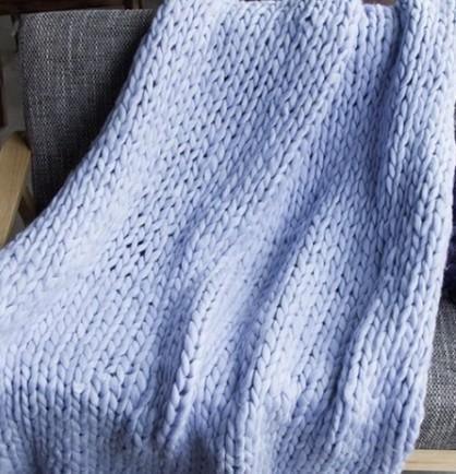 Hygge Cozy Throw Blanket With Thick Chunky Knit Fabric Texture