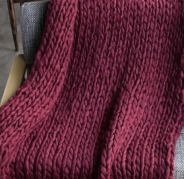 Hygge Cozy Throw Blanket With Thick Chunky Knit Fabric Texture