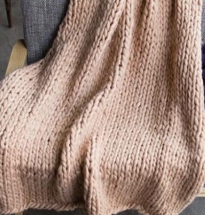 Hygge Cozy Throw Blanket With Thick Chunky Knit Fabric Texture