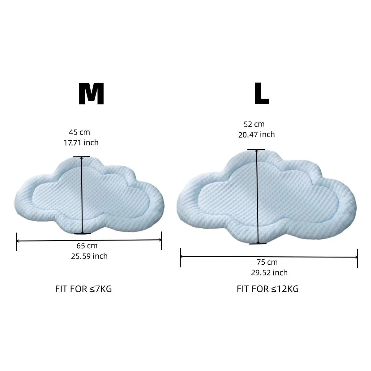 CloudEase Chladicí podložka pro domácí mazlíčky ve tvaru mráčku pro letní pohodlí