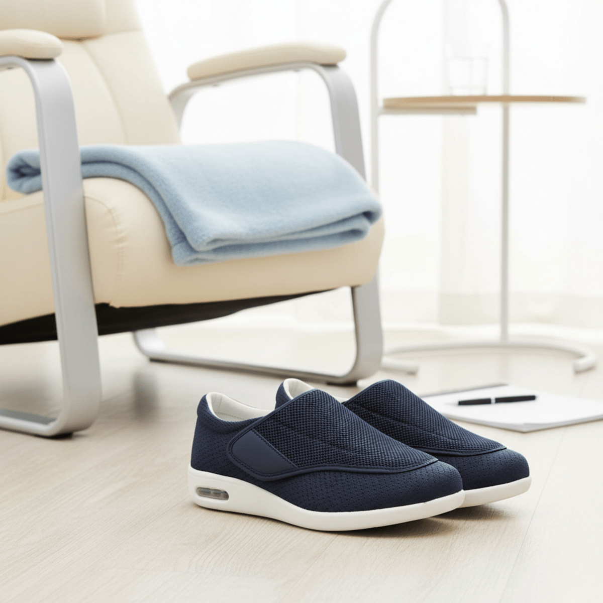 Extra wide walking shoes with soft memory foam comfort