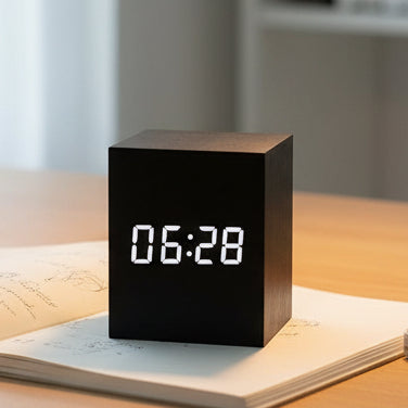 Kompakt Mini LED digital väckarklocka med temperaturvisning och justerbar ljusstyrka