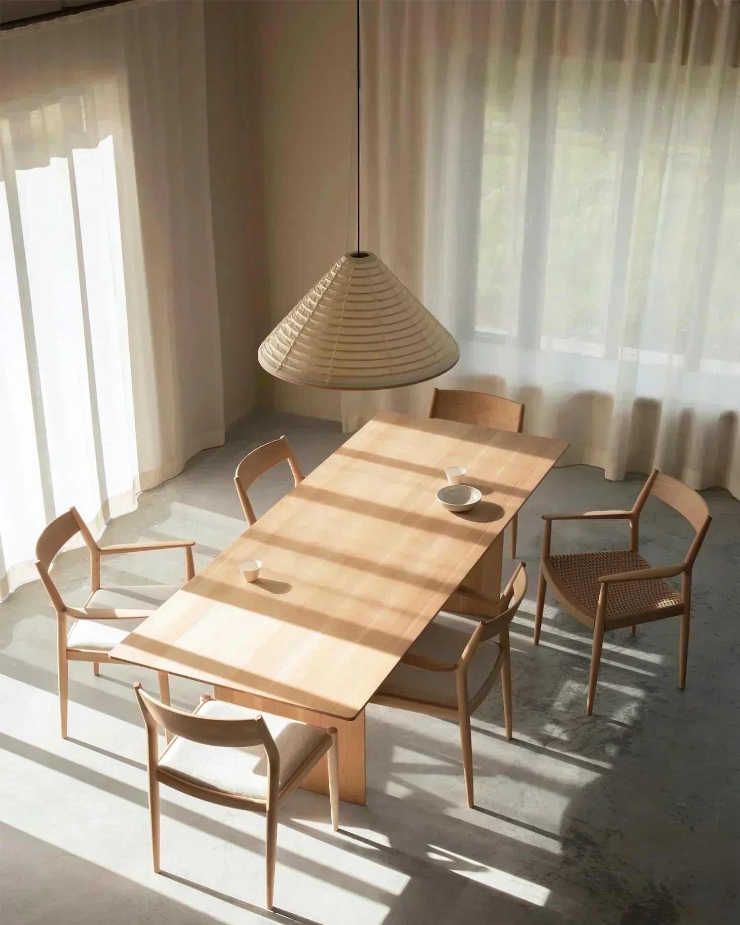 LumaCone Washi Pendant Light In Modern Paper Glow Ambience