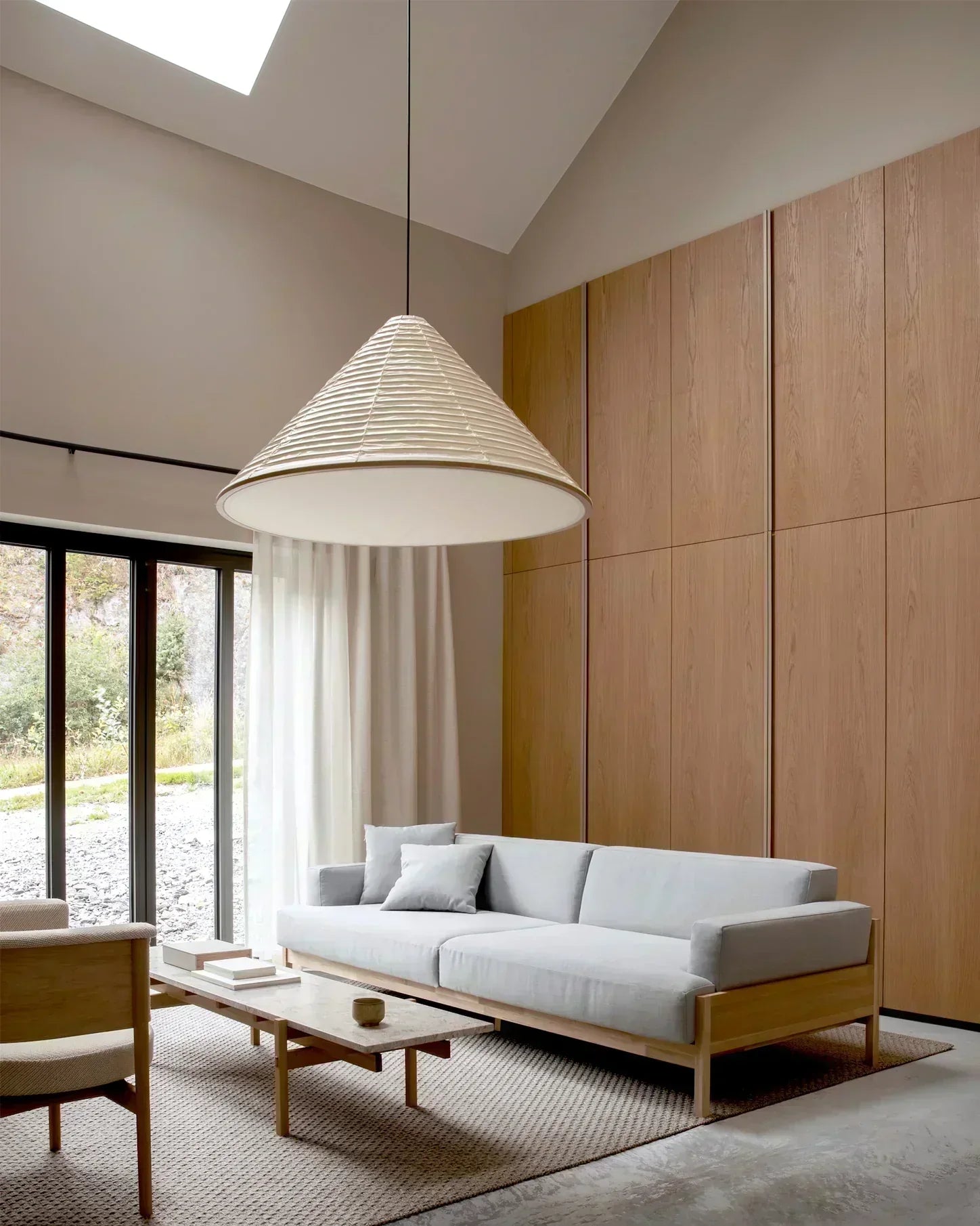 LumaCone Washi Pendant Light In Modern Paper Glow Ambience