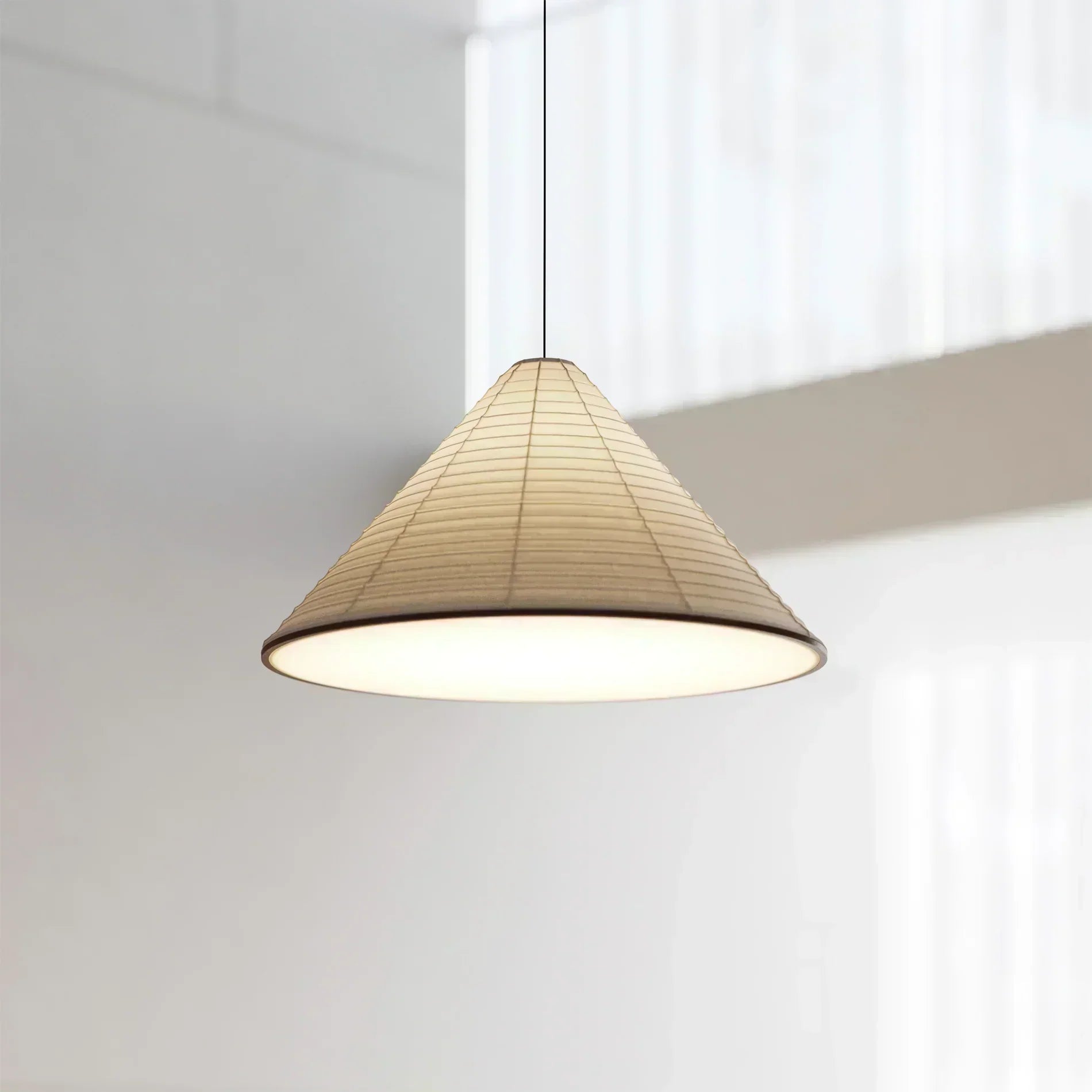 LumaCone Washi Pendant Light In Modern Paper Glow Ambience