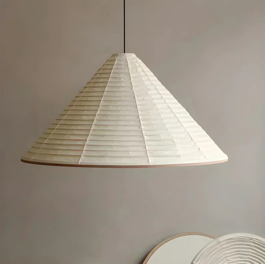 LumaCone Washi Pendant Light In Modern Paper Glow Ambience