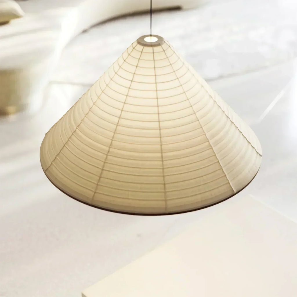 LumaCone Washi Pendant Light In Modern Paper Glow Ambience