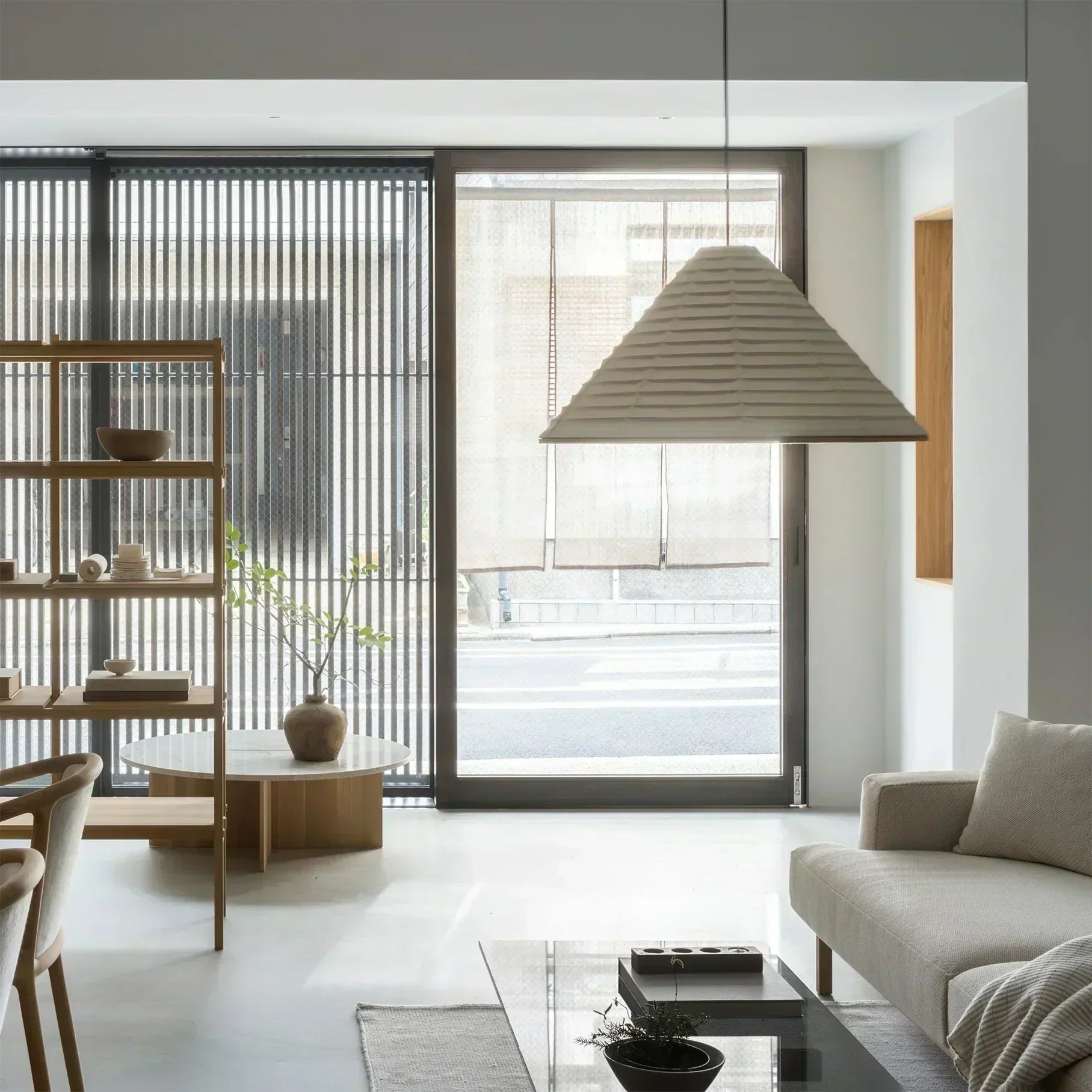 LumaCone Washi Pendant Light In Modern Paper Glow Ambience