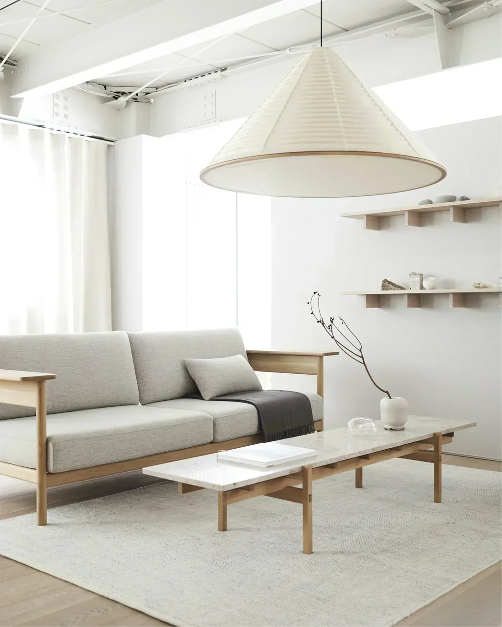 LumaCone Washi Pendant Light In Modern Paper Glow Ambience