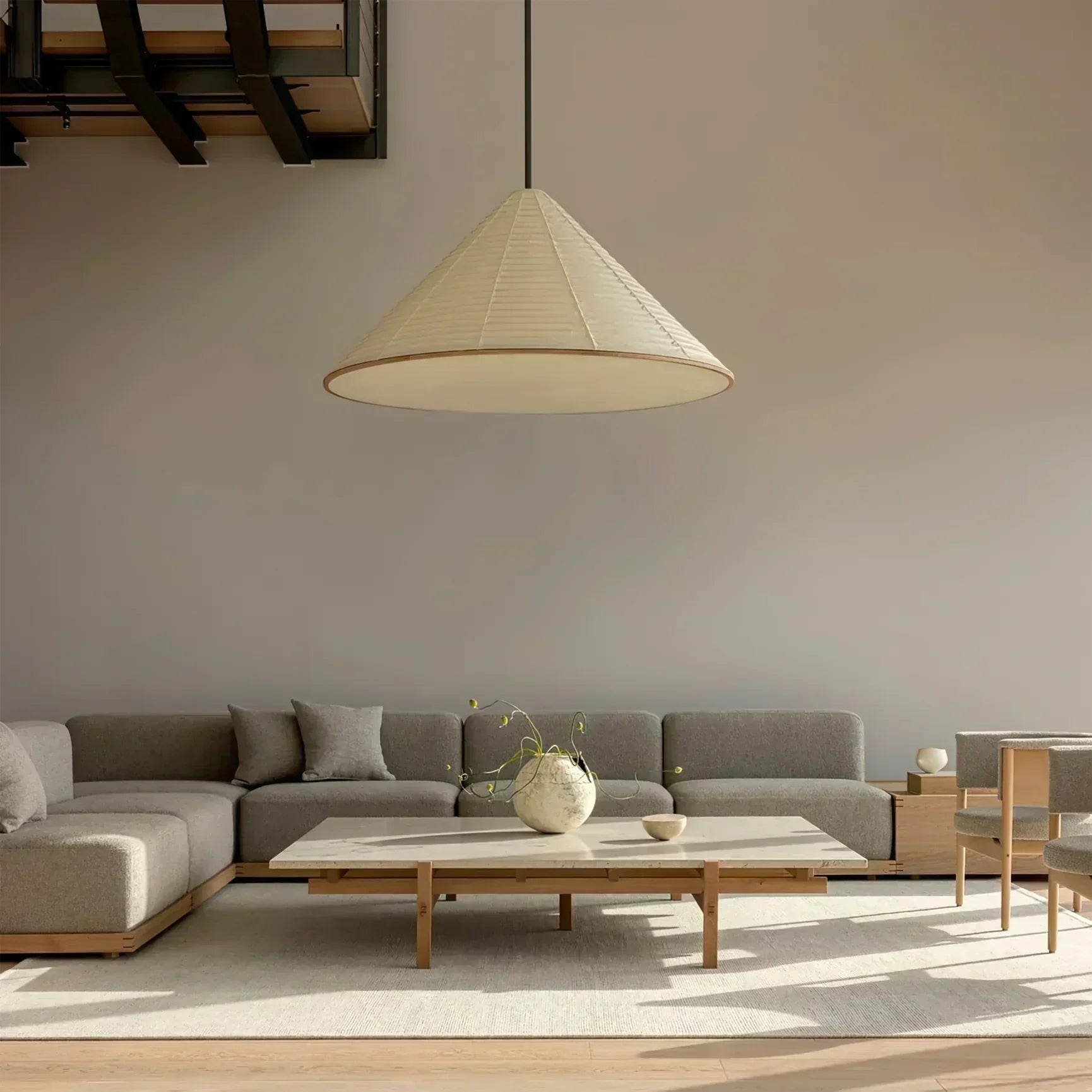 LumaCone Washi Pendant Light In Modern Paper Glow Ambience