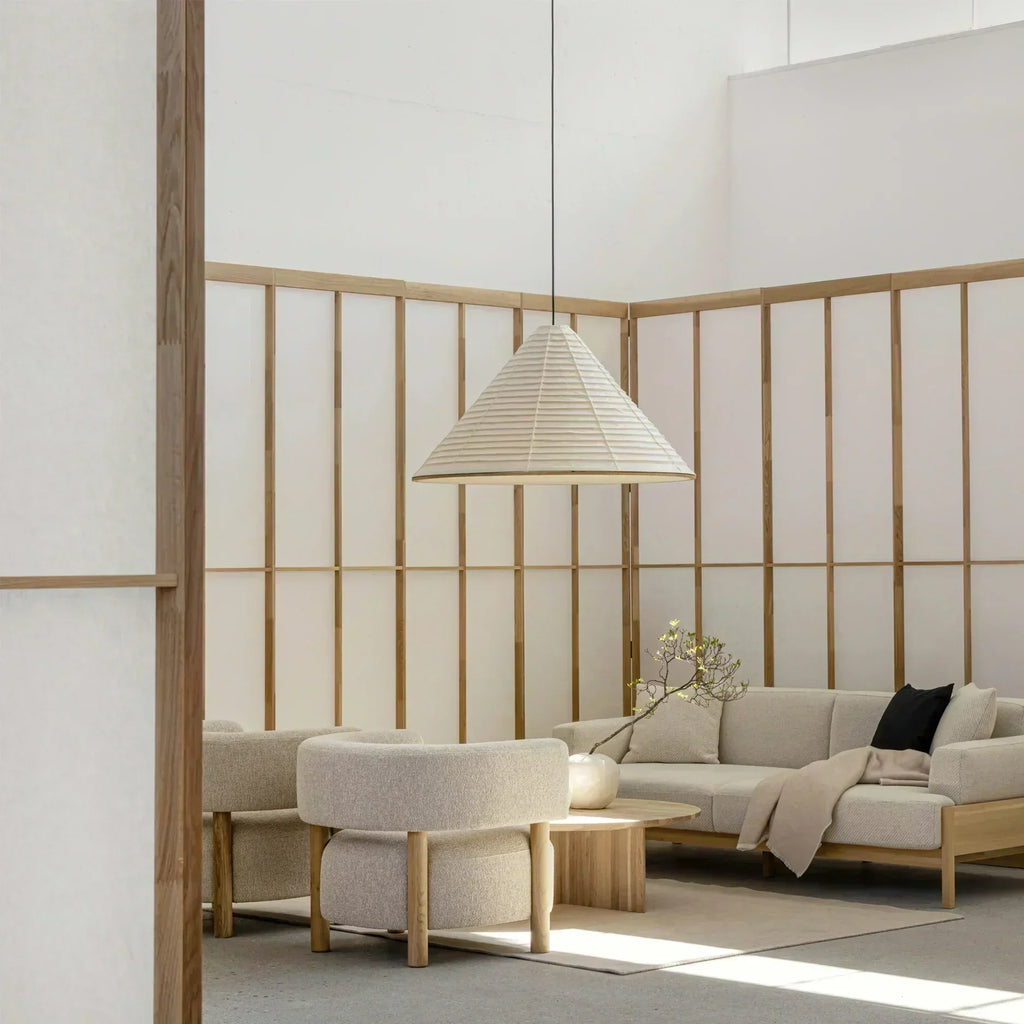 LumaCone Washi Pendant Light In Modern Paper Glow Ambience