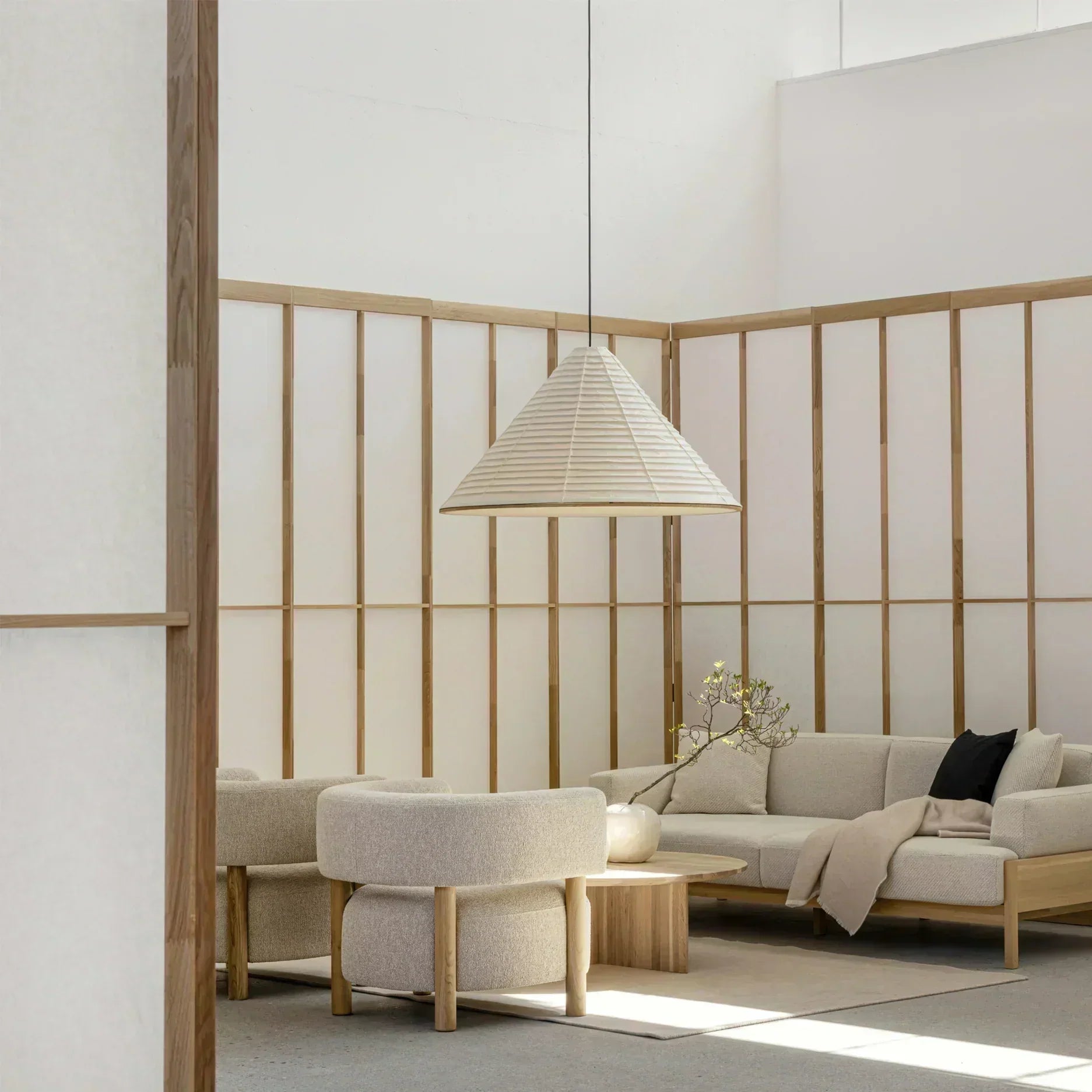 LumaCone Washi Pendant Light In Modern Paper Glow Ambience
