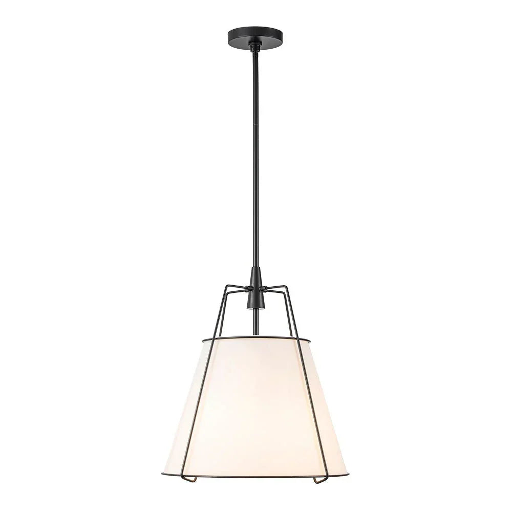 Contemporary Linen Tapered Cone Pendant Light Fixture