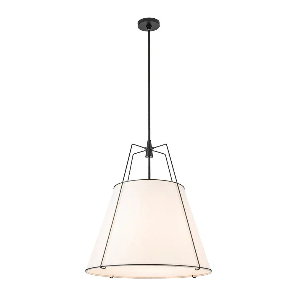Contemporary Linen Tapered Cone Pendant Light Fixture