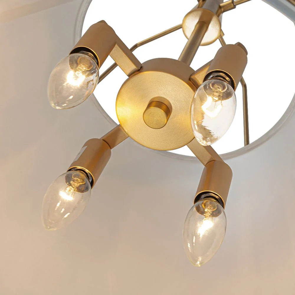 Contemporary Linen Tapered Cone Pendant Light Fixture
