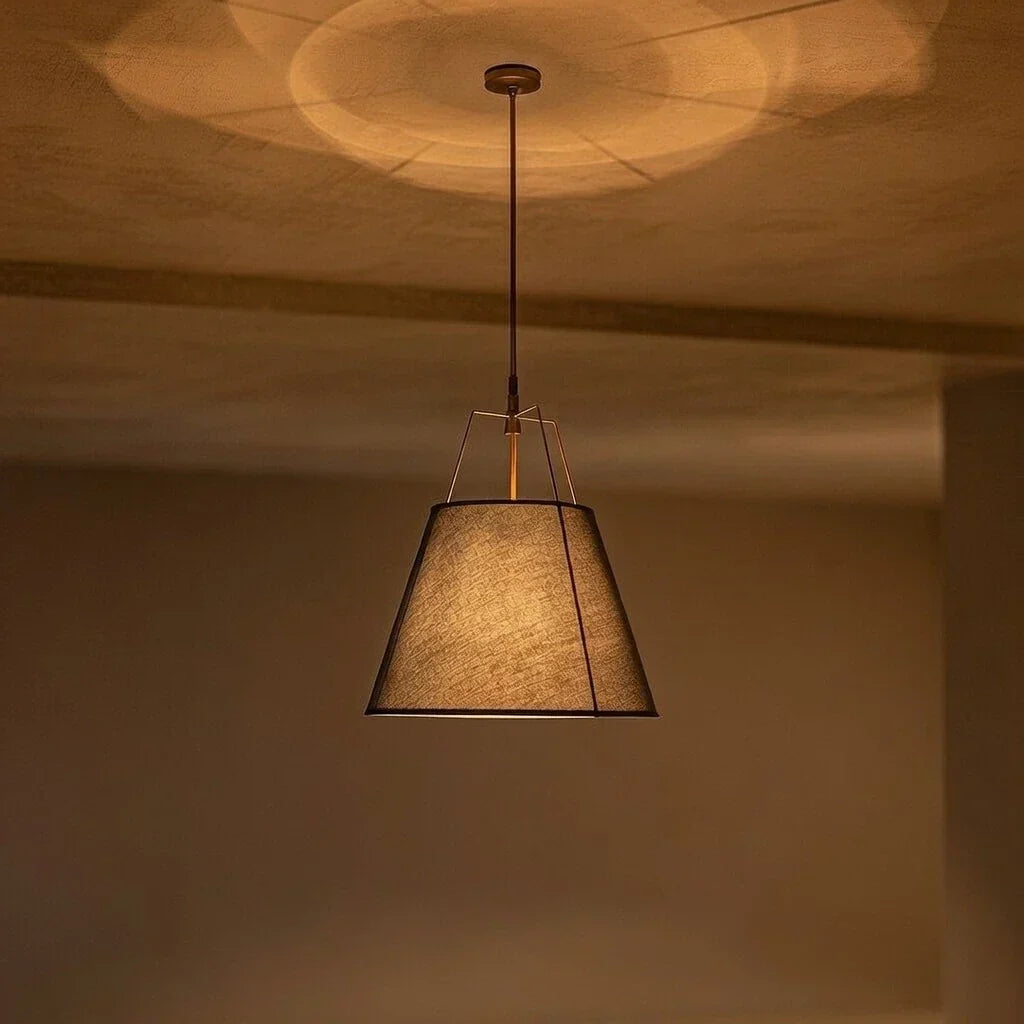 Contemporary Linen Tapered Cone Pendant Light Fixture