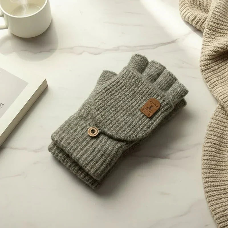 Guantes de Invierno CozyTouch de Medio Dedo con Función para Pantalla Táctil y Diseño de Punto Suave