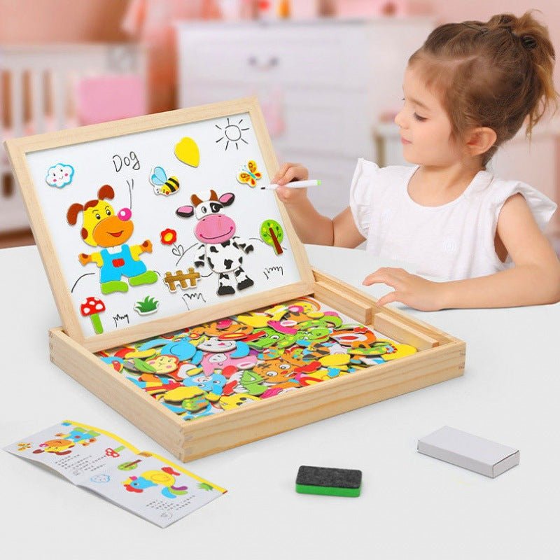 NovaBlocks 2v1 Montessori kreslící tabule s magnetickou tabulí a tabulí na křídu pro děti