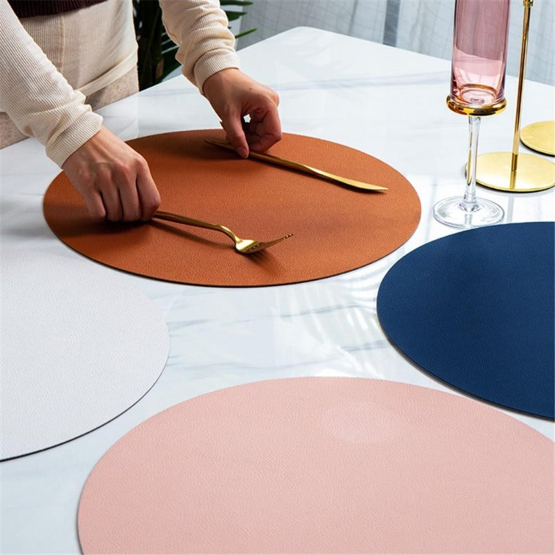 Contemporary Placemats And Coasters In PU Leather Waterproof