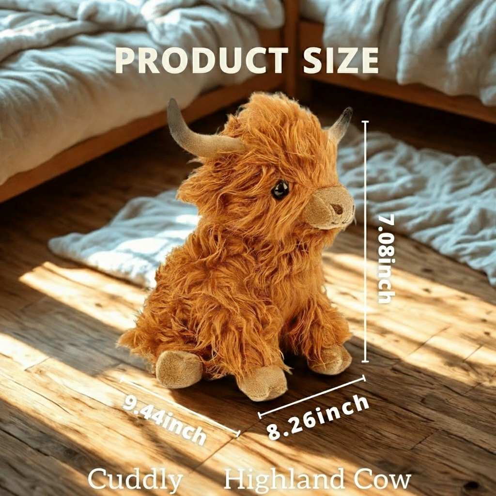 Soft Highland Cow Plush Toy For Cuddle Friends At Home